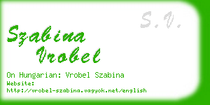 szabina vrobel business card
